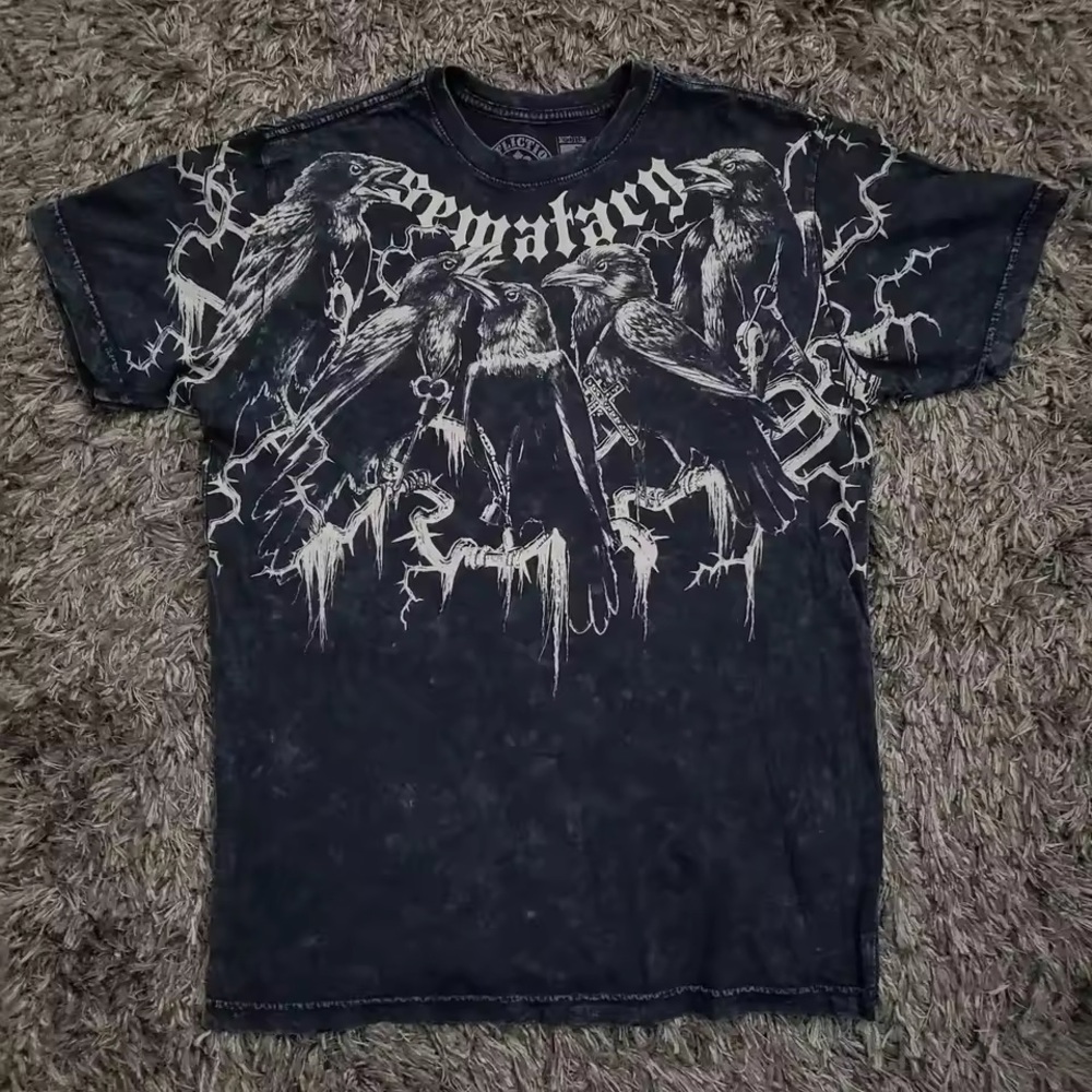 Affliction Charcoal Raven Graphic Tee